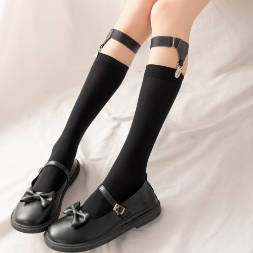 白色jk製服襪子女中筒襪腿環春薄長襪薄款天鵞絨日系百搭吊帶襪夾 白色jk製服襪子女中筒襪腿環春薄長襪薄款天鵞絨日系百搭吊帶襪夾