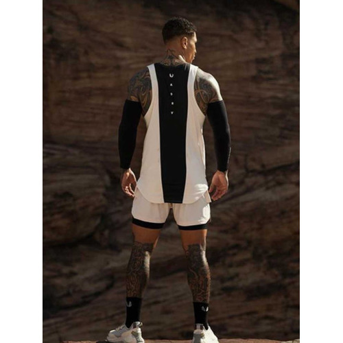 ASRV美式健身背心男夏季運動坎肩拼色速乾透氣跑步訓練擼鐵健身衣