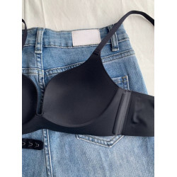 早A晚C無痕一片式美背內衣女小胸聚攏顯大收副乳無鋼圈文胸罩短襪