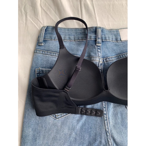 早A晚C無痕一片式美背內衣女小胸聚攏顯大收副乳無鋼圈文胸罩短襪