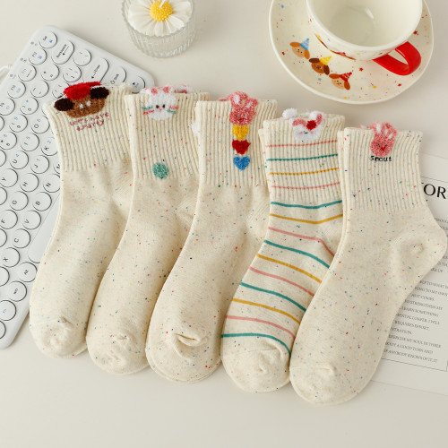 羽毛紗可愛小兔襪子女中筒襪春秋純棉卡通韓版學院風秋冬透氣百搭 羽毛紗可愛小兔襪子女中筒襪春秋純棉卡通韓版學院風秋冬透氣百搭