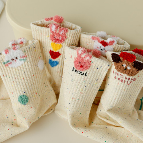 羽毛紗可愛小兔襪子女中筒襪春秋純棉卡通韓版學院風秋冬透氣百搭 羽毛紗可愛小兔襪子女中筒襪春秋純棉卡通韓版學院風秋冬透氣百搭