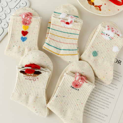 羽毛紗可愛小兔襪子女中筒襪春秋純棉卡通韓版學院風秋冬透氣百搭 羽毛紗可愛小兔襪子女中筒襪春秋純棉卡通韓版學院風秋冬透氣百搭