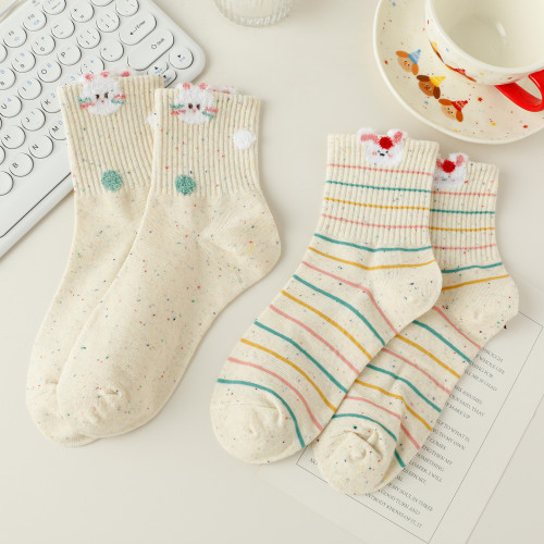 羽毛紗可愛小兔襪子女中筒襪春秋純棉卡通韓版學院風秋冬透氣百搭 羽毛紗可愛小兔襪子女中筒襪春秋純棉卡通韓版學院風秋冬透氣百搭