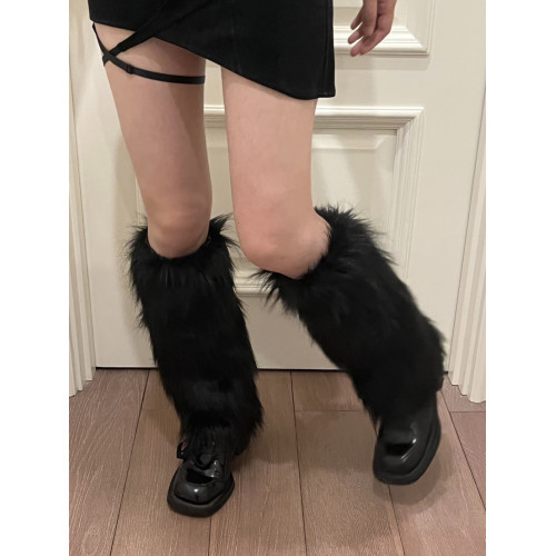 FireUp時髦Y2K毛毛腿套長毛仿皮草千禧辣妹秋冬保暖堆堆襪個性 FireUp時髦Y2K毛毛腿套長毛仿皮草千禧辣妹秋冬保暖堆堆襪個性