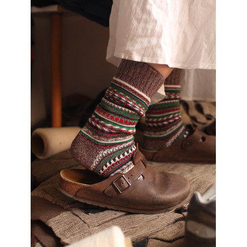 美式復古粗線哢嘰男工裝中筒棉襪 加厚日系粗針民族風保暖長襪子 美式復古粗線哢嘰男工裝中筒棉襪 加厚日系粗針民族風保暖長襪子