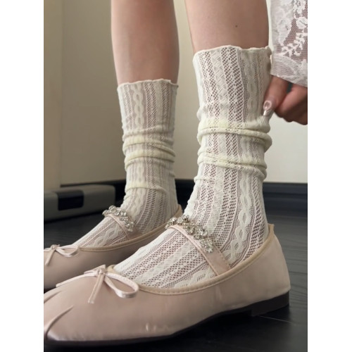 夏季薄款lolita網襪配瑪麗珍鞋堆堆襪芭蕾風鏤空麻花紋中筒襪子女 夏季薄款lolita網襪配瑪麗珍鞋堆堆襪芭蕾風鏤空麻花紋中筒襪子女