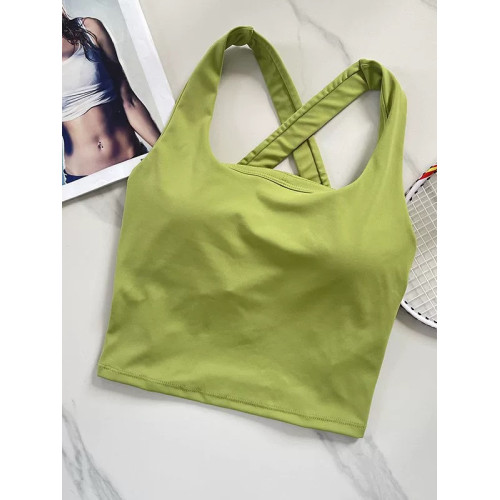 裸感速乾普拉提瑜珈防震交叉聚攏美背bra女運動吊帶文胸外穿背心 裸感速乾普拉提瑜珈防震交叉聚攏美背bra女運動吊帶文胸外穿背心