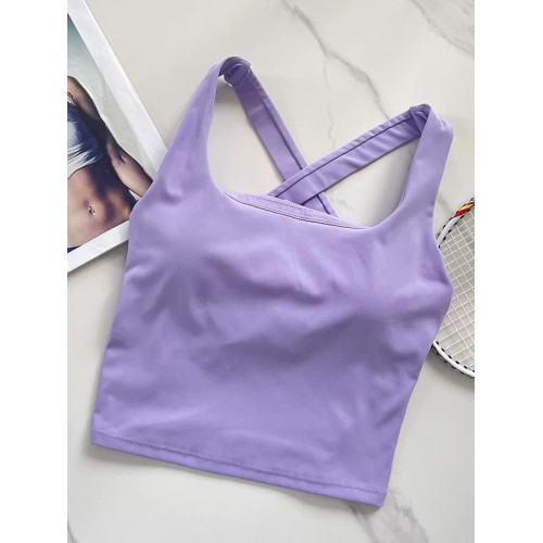 裸感速乾普拉提瑜珈防震交叉聚攏美背bra女運動吊帶文胸外穿背心 裸感速乾普拉提瑜珈防震交叉聚攏美背bra女運動吊帶文胸外穿背心