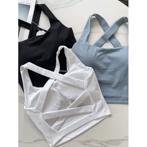 裸感速乾普拉提瑜珈防震交叉聚攏美背bra女運動吊帶文胸外穿背心 裸感速乾普拉提瑜珈防震交叉聚攏美背bra女運動吊帶文胸外穿背心