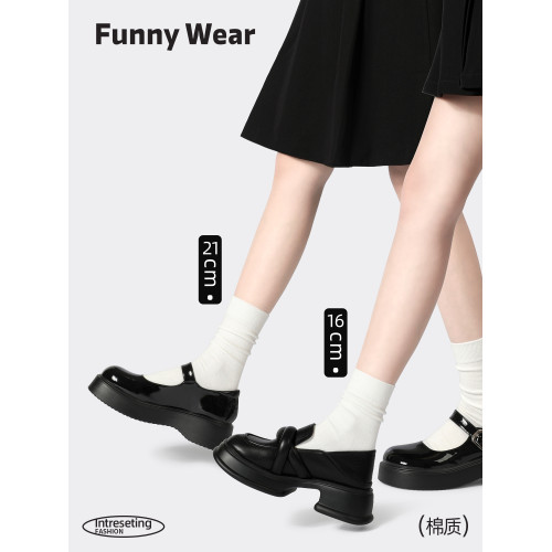 白色堆堆襪子女秋冬季薄款中筒襪配小皮鞋洞洞鞋無骨純色棉月子襪 白色堆堆襪子女秋冬季薄款中筒襪配小皮鞋洞洞鞋無骨純色棉月子襪