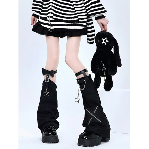 y2k十字架鏈條皮釦腿套女辣妹粉色個性暗黑龐克堆堆襪套jk亞文化 y2k十字架鏈條皮釦腿套女辣妹粉色個性暗黑龐克堆堆襪套jk亞文化