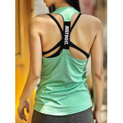 奔跑希希 速乾運動無袖背心女夏季薄款透氣字母背心瑜珈跳操跑步