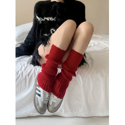 新年襪套女冬季堆堆襪聖誕新款本命年紅色襪子y2k中筒雪地靴腿套