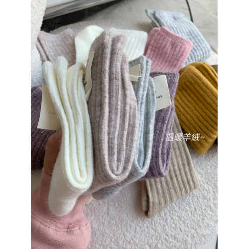 purple guys竪條羊毛襪子女冬季加厚純棉日系ins中筒襪保暖地板襪 purple guys竪條羊毛襪子女冬季加厚純棉日系ins中筒襪保暖地板襪
