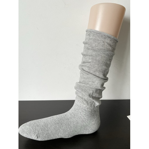 灰色卷邊小腿襪春夏季薄款純棉無骨黑白色堆堆襪子女中筒襪ins潮 灰色卷邊小腿襪春夏季薄款純棉無骨黑白色堆堆襪子女中筒襪ins潮