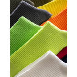 餘文樂同款襪子百搭復古軍事風粗線運動男襪子熒光綠中筒女棉襪子