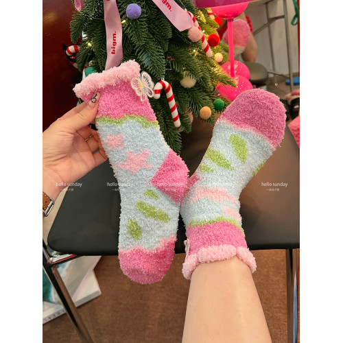 加厚絨襪子女秋冬保暖中筒可愛珊瑚絨日系家居地板襪睡眠襪暖腳 加厚絨襪子女秋冬保暖中筒可愛珊瑚絨日系家居地板襪睡眠襪暖腳