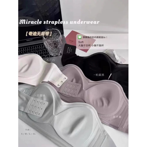 超級穩!無肩帶抹胸裹胸女士內衣新款無痕防滑小胸聚攏無鋼圈文胸 超級穩!無肩帶抹胸裹胸女士內衣新款無痕防滑小胸聚攏無鋼圈文胸