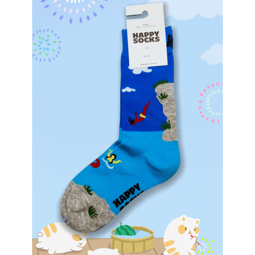 HappySocks新款爆款女中高筒襪瑞典潮牌HS純棉百搭四季款襪子潮襪