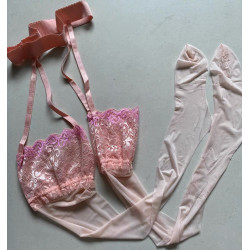 極柔高密超絲滑蕾絲大腿長筒襪吊帶一體式超薄油亮光高筒過膝絲襪