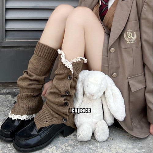 美拉德堆堆襪套辣妹y2k腿襪jk小腿襪子女純色百搭紐釦棕色腿套 美拉德堆堆襪套辣妹y2k腿襪jk小腿襪子女純色百搭紐釦棕色腿套