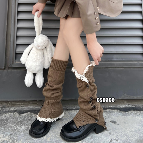 美拉德堆堆襪套辣妹y2k腿襪jk小腿襪子女純色百搭紐釦棕色腿套 美拉德堆堆襪套辣妹y2k腿襪jk小腿襪子女純色百搭紐釦棕色腿套