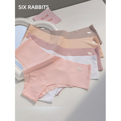 六衹兔子高彈無痕內褲女全棉襠一片式薄款冰絲低腰性感三角褲 六衹兔子高彈無痕內褲女全棉襠一片式薄款冰絲低腰性感三角褲