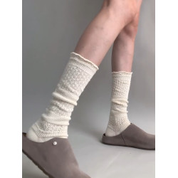 針織鏤空襪簡直仙極了！仙女感拉滿~襪子女中長筒堆堆襪日系高級