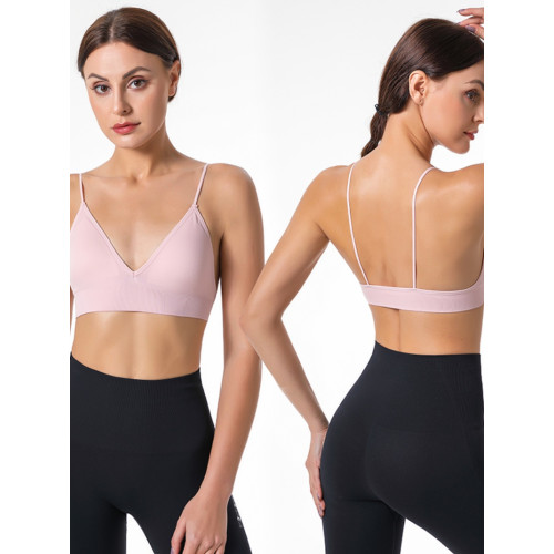 花色折釦JM1108歐美深V三角杯無痕文胸細肩帶打底胸罩瑜珈內衣女 花色折釦JM1108歐美深V三角杯無痕文胸細肩帶打底胸罩瑜珈內衣女