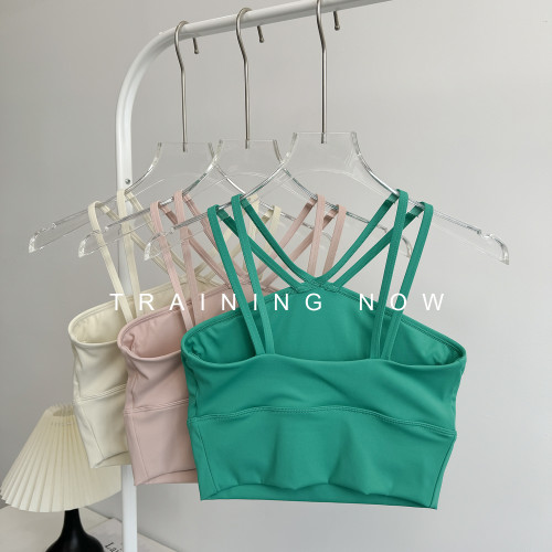 運動內衣女夏季一體式瑜珈健身文胸性感交叉美背外穿跑步訓練背心 運動內衣女夏季一體式瑜珈健身文胸性感交叉美背外穿跑步訓練背心