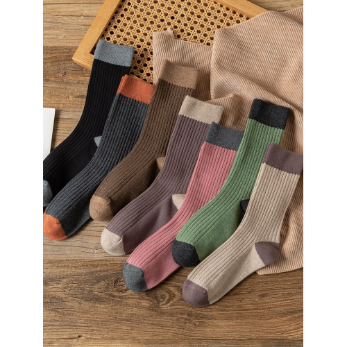 長襪女純棉秋冬堆堆襪中筒諸暨日系學院風外穿撞色春秋長筒襪子潮 長襪女純棉秋冬堆堆襪中筒諸暨日系學院風外穿撞色春秋長筒襪子潮