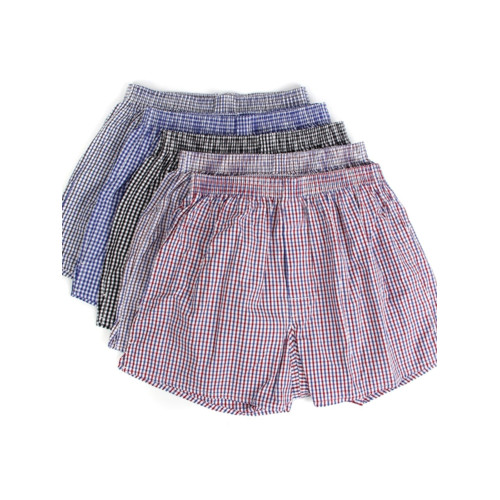 三條裝阿羅褲男士純棉格子大碼家居四角內褲寬松舒適開叉平角褲 三條裝阿羅褲男士純棉格子大碼家居四角內褲寬松舒適開叉平角褲