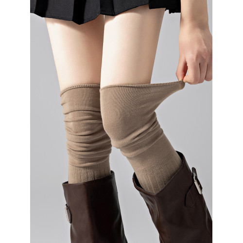 美拉德過膝堆堆襪子女棕色復古搭配長靴子辣妹長筒襪高筒靴襪顯瘦 美拉德過膝堆堆襪子女棕色復古搭配長靴子辣妹長筒襪高筒靴襪顯瘦