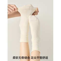 白色堆堆襪子女夏天薄款無骨月子襪純棉中筒襪配小皮鞋長筒襪夏季