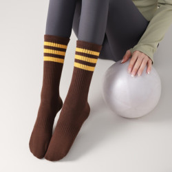 IuIu防滑運動地板襪普拉提跑步跳操中筒襪瑜珈襪子專業女