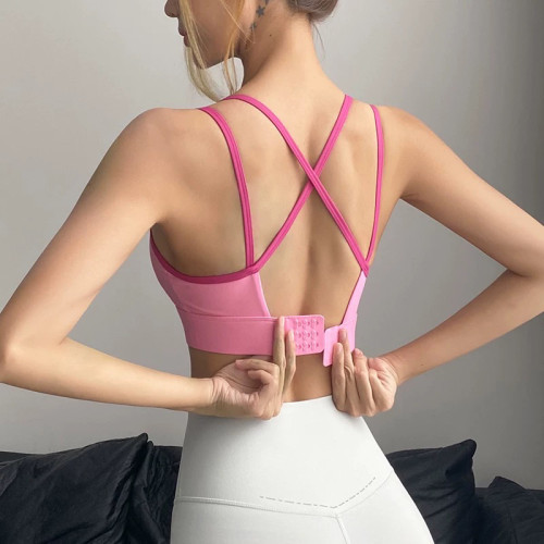 雙肩帶運動內衣女夏防震跑步瑜珈背心聚攏一體式專業普拉提文胸 雙肩帶運動內衣女夏防震跑步瑜珈背心聚攏一體式專業普拉提文胸