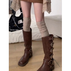 美拉德長筒靴襪女搭配靴子堆堆曡穿襪套jk過膝襪秋冬小腿襪推推襪