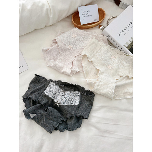 巴洛克純欲純棉內褲女生7A抗菌加長襠木耳邊蕾絲女士三角褲衩2025 巴洛克純欲純棉內褲女生7A抗菌加長襠木耳邊蕾絲女士三角褲衩2025