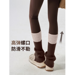 秋冬新款瑜珈襪套長筒保暖撞色運動小腿襪顯瘦普拉提訓練堆堆襪酷