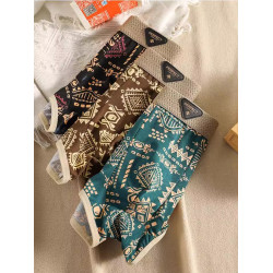 美式復古民族風男士內褲純棉舒適透氣四平角褲潮流個性男生短褲衩