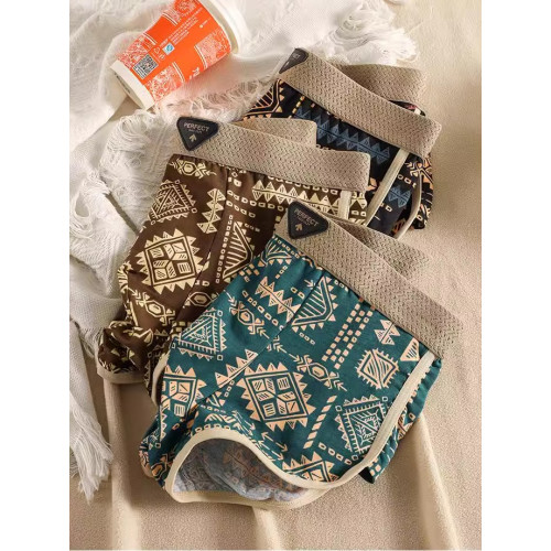 美式復古民族風男士內褲純棉舒適透氣四平角褲潮流個性男生短褲衩 美式復古民族風男士內褲純棉舒適透氣四平角褲潮流個性男生短褲衩