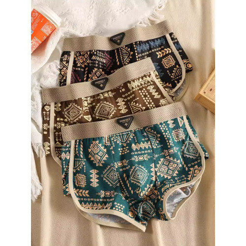 美式復古民族風男士內褲純棉舒適透氣四平角褲潮流個性男生短褲衩 美式復古民族風男士內褲純棉舒適透氣四平角褲潮流個性男生短褲衩