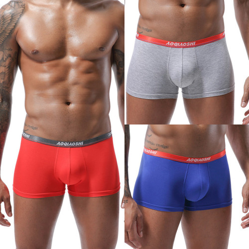 三條男士襠部雙層四角內褲莫代爾無痕U凸囊袋青年性感平角褲衩 三條男士襠部雙層四角內褲莫代爾無痕U凸囊袋青年性感平角褲衩