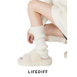 日系JK純色針織腿套女顯瘦春秋少女時髦辣妹風小腿襪套搭配堆堆襪