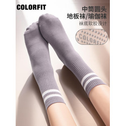 瑜珈襪子女防滑中筒春秋季女透氣室內運動健身普拉提地板襪子初學