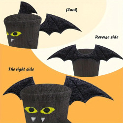 男女個性情侶閨蜜萬聖節中筒襪磁吸牽手襪子黑白天使帶翅膀襪禮物