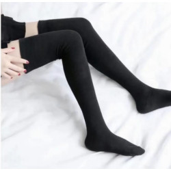 精紡羊毛過膝美腿襪