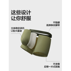 3件|蕉內銀皮311S男士平角內褲純棉透氣襠青少年四角短褲新款男生