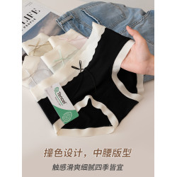 莫代爾內褲女士純棉抗菌全棉襠中腰無痕2025新款甜美少女三角短褲